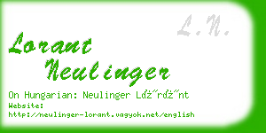 lorant neulinger business card